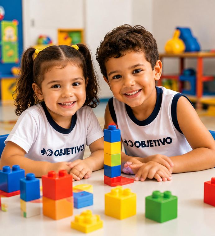 Crianças da Educação Infantil em atividade na sala de aula